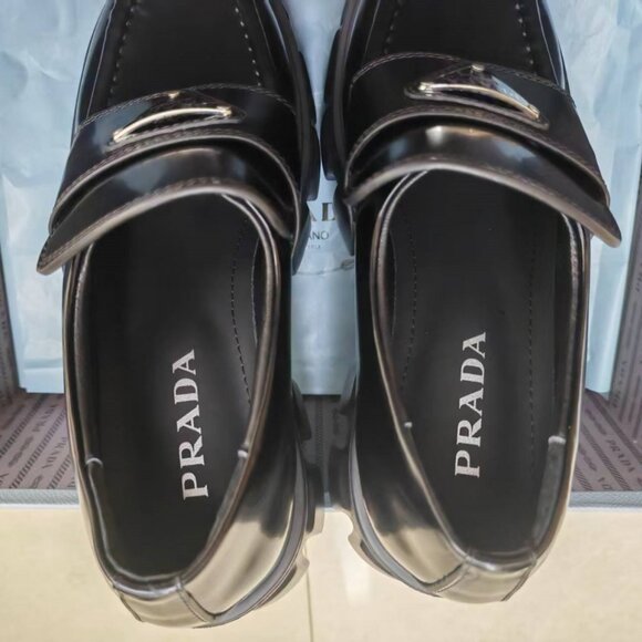 Prada Shiny Black Women's Loafers - Picture 3 of 5